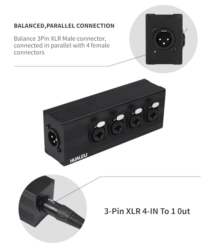 3Pin XLR 1 Male to 4 Female Splitter,4 Way 1/4 TRS& XLR Input to one-Output Parallel Connection Adapter,Four 6.35mm Microphone inputs Converted to one Output - color: XLR 1 F TO XLR+1/4 F