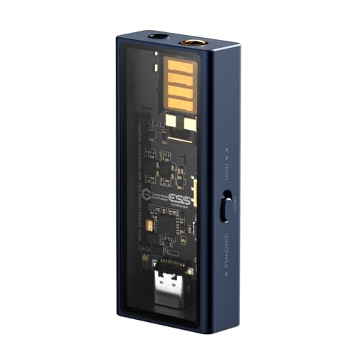 Questyle M15i Blues Blue Headphone Amplifier Portable USB C DAC Amps | [MFi Certified] Jazz / Blues Custom Tuning with 4.4mm/3.5mm Outputs PCM 768kHz/DSD512 Hi-res Lossless Adapter for Phones/PC