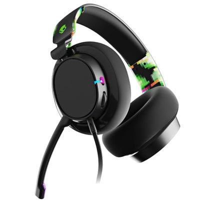 Skullcandy SLYR Pro Multi-Platform Wired Gaming Headset, Removable Mic, Lightweight Design, Ultra-Soft Memory Foam Ear Cushions, Mute and Volume Controls, PC, Xbox, PlayStation - Green Digi-Hype - color: Green Digi-Hype, style: SLYR Pro