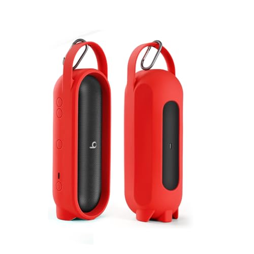 Silicone Cover for Beats Pill Portable Bluetooth Speaker Storage Bag Speaker Holder Travel Bag (Red) - color: Red