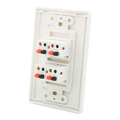DIYTECH Premium 4 Speaker Wall Plate, Supports 4 Speaker Configurations, Screwless Design - size: 4 Speaker