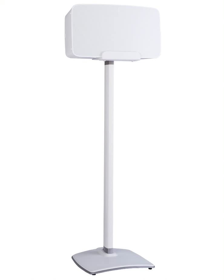 Sanus Wireless Speaker Stand for Sonos Five and Sonos Play:5 - Audio Enhancing Design for Vertical & Horizontal Audio with Built-in Cable Management & Premium Alloy Materials - OSS52 (White) - color: White