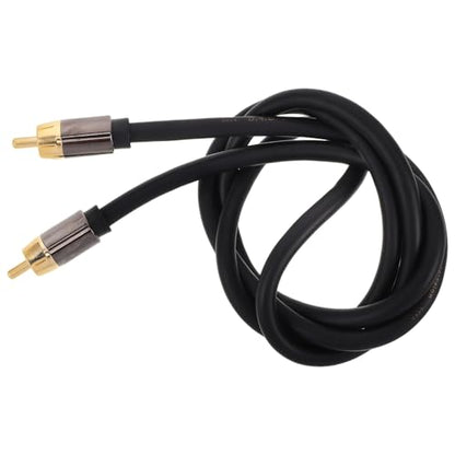 PRETYZOOM 1m Coaxial Digital Audio Cable with Aluminum Alloy Shell Black-Gold Stereo Signal Transferring Cord for Home Audio DVD and Car Equipment