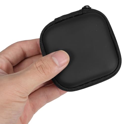 Sewroro Mini EVA Headphone Case, Portable Travel Earphone Pouch, Earbud Storage Box, USB Cable Holder, 2.95 x 2.95 x 0.98 Inches (Black) - color: Black