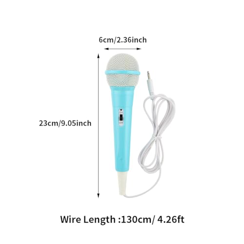 Wired Microphone, No Batteries Required, Plug & Play with 3.5mm Jack for Singing Machines, Portable Mic Gift for Girls/Boys Kids Singing Mechine(Color:Blue)