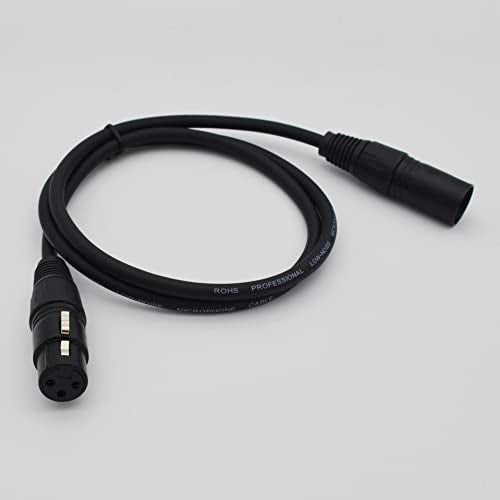XLR Cable 3ft XLR Male to Female Black Balanced Microphone Cable - 2 Pack - size: 3