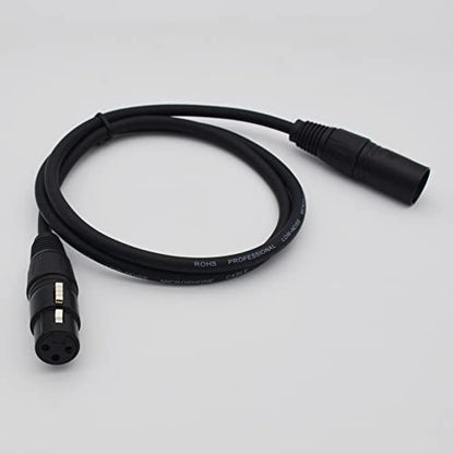 XLR Cable 3ft XLR Male to Female Black Balanced Microphone Cable - 2 Pack - size: 3