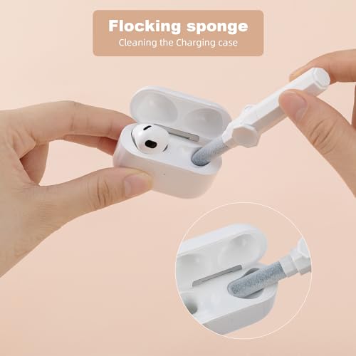 2 Pieces 4 in 1 Cleaning Pen for Airpods Pro 1 2 3, 360° Rotating Multi-Function Cleaner Kit Soft Brush for Bluetooth Earphones Case Cleaning Tool for iPhone Samsung Headphone Earbuds