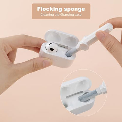 2 Pieces 4 in 1 Cleaning Pen for Airpods Pro 1 2 3, 360° Rotating Multi-Function Cleaner Kit Soft Brush for Bluetooth Earphones Case Cleaning Tool for iPhone Samsung Headphone Earbuds