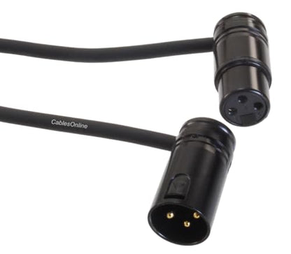 CablesOnline, 1ft. Low-Profile Slim Right-Angle 3-Pin XLR Male to Female Adjustable-Angle Microphone Cable, X3-0001