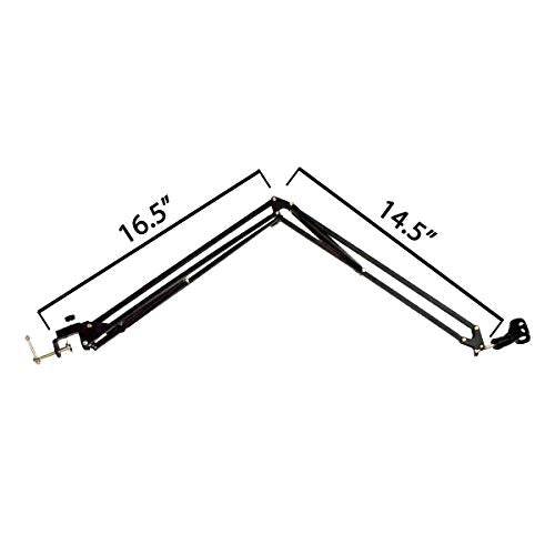 ChromaCast Pro Series 28" Scissors Arm Adjustable Microphone Desk Stand with Boom Suspension, Includes Mic Clip (CC-SDMIC-STAND-28)