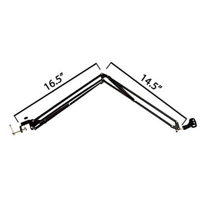 ChromaCast Pro Series 28" Scissors Arm Adjustable Microphone Desk Stand with Boom Suspension, Includes Mic Clip (CC-SDMIC-STAND-28)