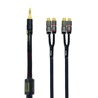 Arklove 5ft Shielded 1/8" aux Input 3.5mm RCA Output Splitter Stereo Audio Video Cable Out 3.5 Male to 4 RCA Female in Dual Speaker Cord 24k Gold Plated - size: 5ft, style: 3.5mm to rca(LR+LR)