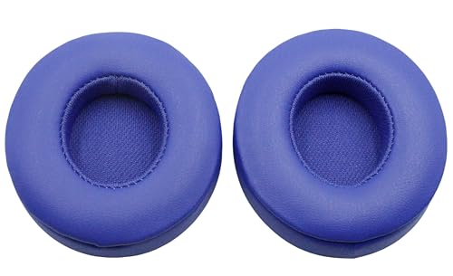Replacement Ear Pads for Beats Solo 3/ Solo 2 On-Ear Headphones - Navy Blue | Ear Cushions for Beats Solo 2 & Solo 3 Wireless Headphones, Ear Cups with Soft Protein Leather, Not Fit Studio/Solo HD/Solo 4 - color: Navy Blue