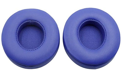 Replacement Ear Pads for Beats Solo 3/ Solo 2 On-Ear Headphones - Navy Blue | Ear Cushions for Beats Solo 2 & Solo 3 Wireless Headphones, Ear Cups with Soft Protein Leather, Not Fit Studio/Solo HD/Solo 4 - color: Navy Blue