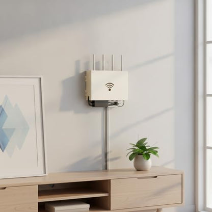 Wall-Mounted Audio-Visual Component Shelf, Carbon Steel Media Storage Rack in White, Fits 9.8 or 11.8 Inch Devices - size: 9.84 x 2.36 x 6.69 in