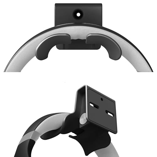 Headphone Wall Mount, Under Desk Headphone Hanger, Controller Holder, Gamepad Controller Holder, Adhesive/Screws, Universal Hanger Hook (Black) - color: Black