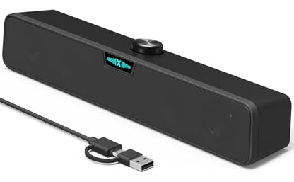 Computer Speakers for Desktop PC, USB Soundbar for Laptop with Loud Sound