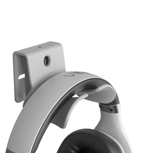 Headphone Wall Mount, Under Desk Headphone Hanger, Controller Holder, Gamepad Controller Holder, Adhesive/Screws, Universal Hanger Hook (Grey) - color: grey