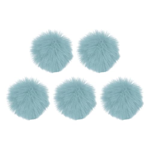 MECCANIXITY Furry Microphone Windscreen 10mm x 55mm Mic Cover Windshield for Indoor Outdoor Microphone Light Blue 5 Pack - color: Light Blue