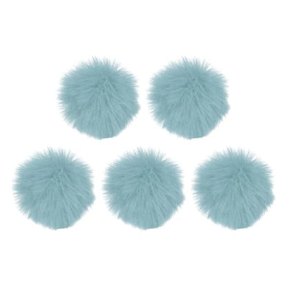 MECCANIXITY Furry Microphone Windscreen 10mm x 55mm Mic Cover Windshield for Indoor Outdoor Microphone Light Blue 5 Pack - color: Light Blue
