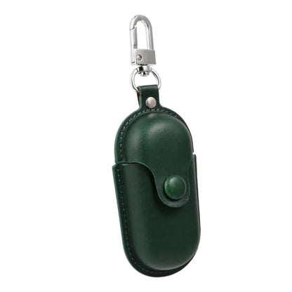 Green Leather Cotton Earphone Case, Portable Scratch-Proof Holder