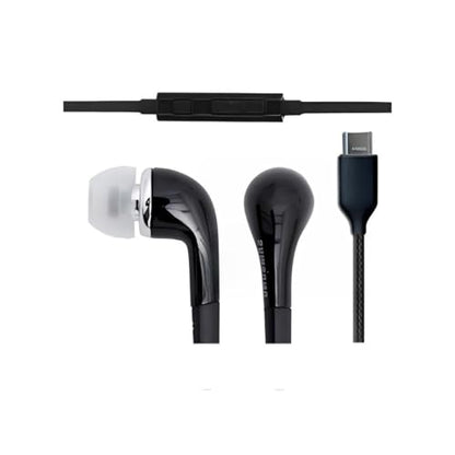 Samsung AKG Wired USB-C Earbuds with Microphone, Noise-Isolating in-Ear Headphones with Braided Cable, High-Fidelity Stereo Sound, Volume Control, Compatible with USB-C Devices (Bulk Packaging)