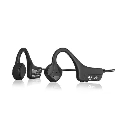 Bone Conduction Headphones Bluetooth, Wireless Open-Ear Headset with Microphones,Titanium Lightweight Sweat Resistant, Answer Phone Call Sports Earphones for Running Hiking Bicycling - color: Black