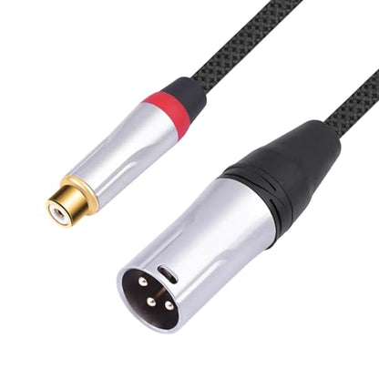 2Pack 1Ft RCA Female to 3Pin XLR Male Audio Cable;Balance XLR Male to RCA Female Unbalanced,Mixer, Power Amplifier, Audio Player Cable - color: RCA F To XLR M
