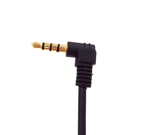 Qaoquda 5Ft Gold Plated 3.5MM 4 Pole TRRS Stereo Audio Male to Female 90 Degree Spring Coiled Spiral Headphone AUX Audio Extension Cable Black(TRRS 3.5M/F)