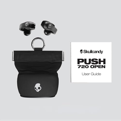 Skullcandy Push 720 Open Wireless Open-Ear Bluetooth Earbuds - Cement | Waterproof, Clip-On Lightweight Design, 30 Hours Battery, Wireless Charging Pouch, Exercise, Running Outdoors, Gym, Fitness - color: Cement