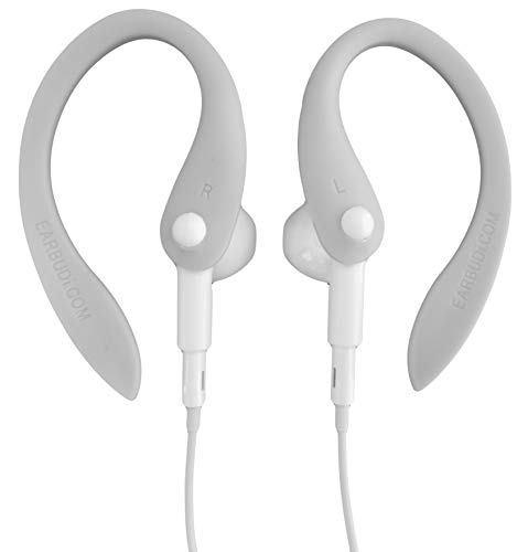 Ear Hooks Compatible with Apple EarPods | Adjustable Rubber Ear Loops Compatible to Keep Apple EarPods in Place During Activity | Made for Wired Earbuds | Cool Grey