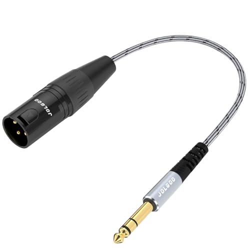 JOLGOO 1/4 Inch TRS to XLR Male Adapter Cable, Balanced 6.35mm TRS Plug to 3-pin XLR Male, Quarter inch TRS Male to XLR Male Microphone Cable, 1 Feet - size: 1 Feet, style: 1/4 TRS Male to XLR Male