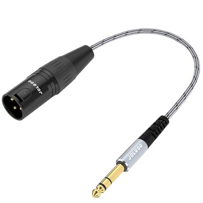 JOLGOO 1/4 Inch TRS to XLR Male Adapter Cable, Balanced 6.35mm TRS Plug to 3-pin XLR Male, Quarter inch TRS Male to XLR Male Microphone Cable, 1 Feet - size: 1 Feet, style: 1/4 TRS Male to XLR Male