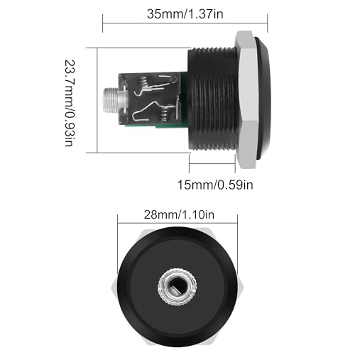 MEIRIYFA 1/8 inch 3.5mm TRS Female Stereo Jack Panel Mount Connector | 3.5mm TRS Pass Though Adapter Socket Bulkhead Extension for Audio Headphone Radio PCB