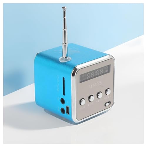Mini Wireless Portable Bluetooth FM Radio Speaker MP3 Player, Blue - color: Blue
