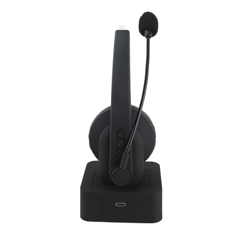 2.4GHz Wireless Call Center Earphone On Ear Headset with Charging Dock for Business Conference Calls, Language Learning, Adjustable Calling Headset