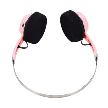 Wireless Retro Headphone, Bluetooth 5.3 On Ear Headset with 40H Playtime, Foldable Gaming Headphones for Travel, Classic Stereo Retro Headset for Adults (Pink) - color: Pink