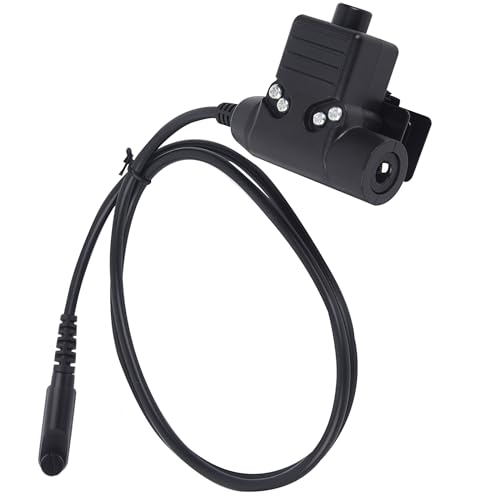 U94 PTT System Adapter Headset Adaptor Compatible with Hytera HYT pd602i pd682i pd662i hp602 hp682 bd519 bd6302 pd680 x1p x1e (Military NATO US Wiring,Wired,Black)
