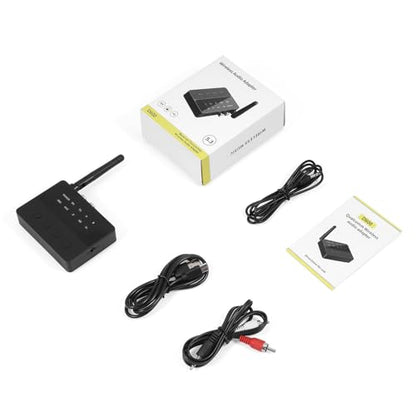 LOFICOPER Bluetooth 5.3 Transmitter Receiver, aptX Low Latency, Dual Pairs | 30m/98ft Range, 3.5mm AUX/RCA Cable, Easy to Operate, Clear Indicator Lights, Suitable for Speakers, Headphones, TVs