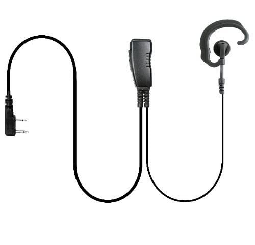 PRYME® LMC-1EH01 Pro-Grade Commercial Lapel Mic w/Soft Hook Earphone - Fits: Kenwood 2-Pin Connector Radio - style: Fits: Kenwood 2-Pin Connector Radio