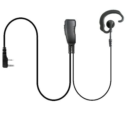 PRYME® LMC-1EH01 Pro-Grade Commercial Lapel Mic w/Soft Hook Earphone - Fits: Kenwood 2-Pin Connector Radio - style: Fits: Kenwood 2-Pin Connector Radio