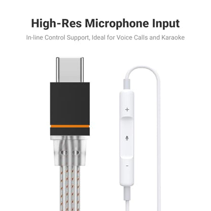 Fosi Audio D2 USB C to 3.5mm Audio Adapter Dongle, DAC Amp for IM4 Wired IEM Earbuds, Headphone Jack Adapter with Mic Support, Type C Male to 3.5mm Female, 32bit/384kHz