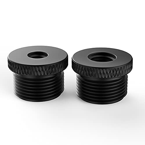 Donuts Mic Stand Adapter Combo Pack - 5/8 to 1/4 & 5/8 to 3/8 Mic Thread Screw Adapter for Tripod, Black
