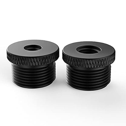 Donuts Mic Stand Adapter Combo Pack - 5/8 to 1/4 & 5/8 to 3/8 Mic Thread Screw Adapter for Tripod, Black