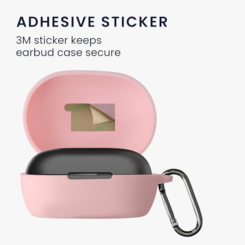 kwmobile Cover for Bose QuietComfort Earbuds Case - Silicone Cover for Earbuds Charging Case - Protective Headphone Holder with Carabiner Clip - Dusty Pink - color: dusty pink