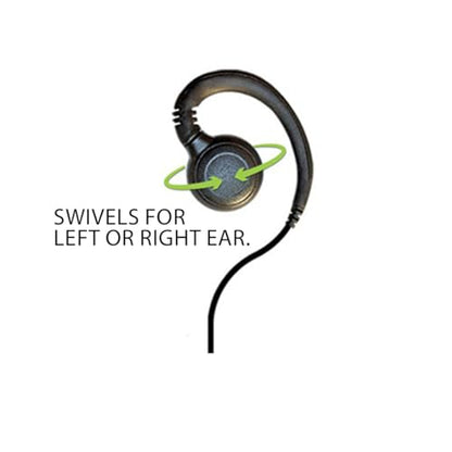1 Wire Push to Talk Earpiece with 3.5mm Connector Compatible with Zello PTT App, PTT Button with in-Line Noise Reducing Mic, C-Ring Ear Loop for Left or Right Ear