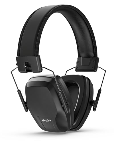 ProCase NRR 28dB Noise Reduction Ear Muffs, Foldable Adjustable Noise Cancelling Headphones - color: 1 - 1 Slim Black