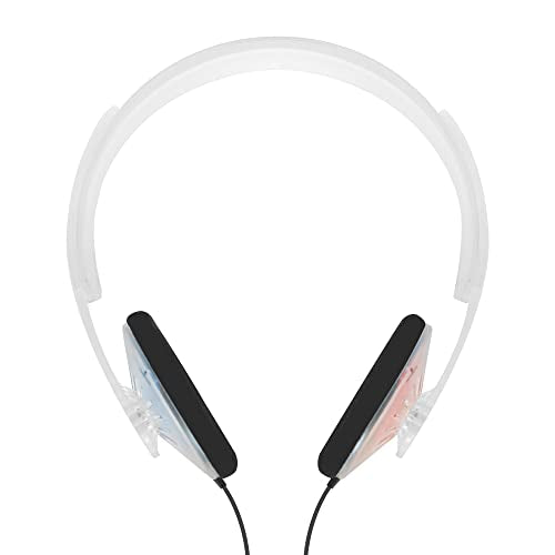 Koss KPH30i Clear Retro 90s Style On-Ear Headphones, Microphone, Wired Plug | Transparent, In-Line Microphone and Touch Remote Control, D-Profile Design, 3.5mm Jack - color: Clear