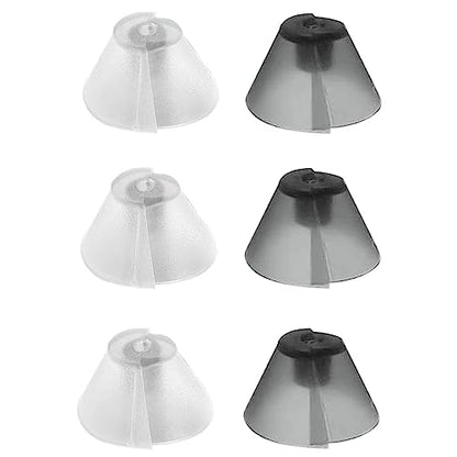 6Counts-Resound Hearing Aid Domes Sure Fit Hearing Aids Tulip Domes for Standard Receiver BTE Open Fit Hearing Amplifier Ear Tips Replacement Starkey Hearing Aid Wax Guards-（3Black+3White） - color: 3 Black + 3white - L